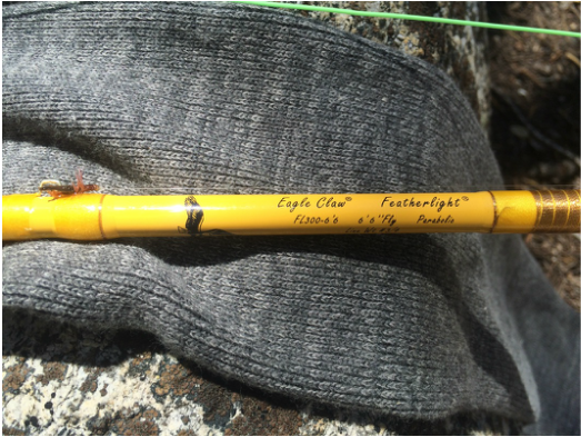 Yellow, 6-Feet 6-In... 2 Piece Eagle Claw Featherlight 3/4 Line Weight Fly Rod 